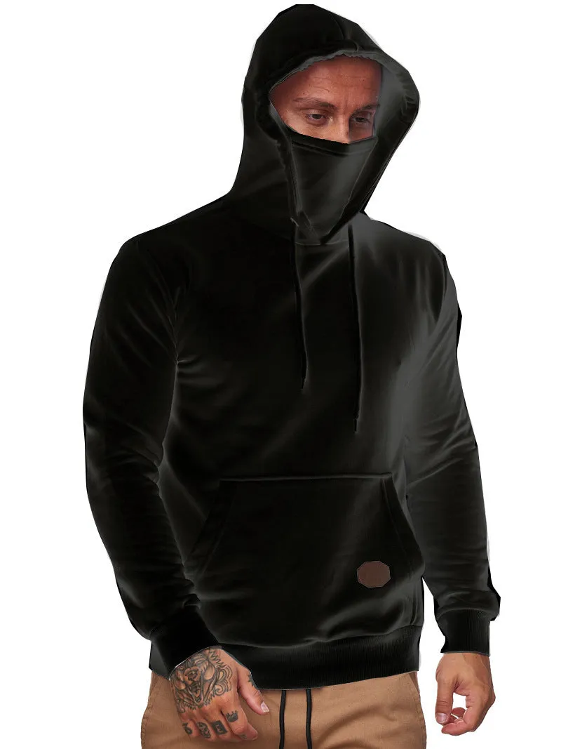 HOODED MASK ZIPPER POCKET HOODIE