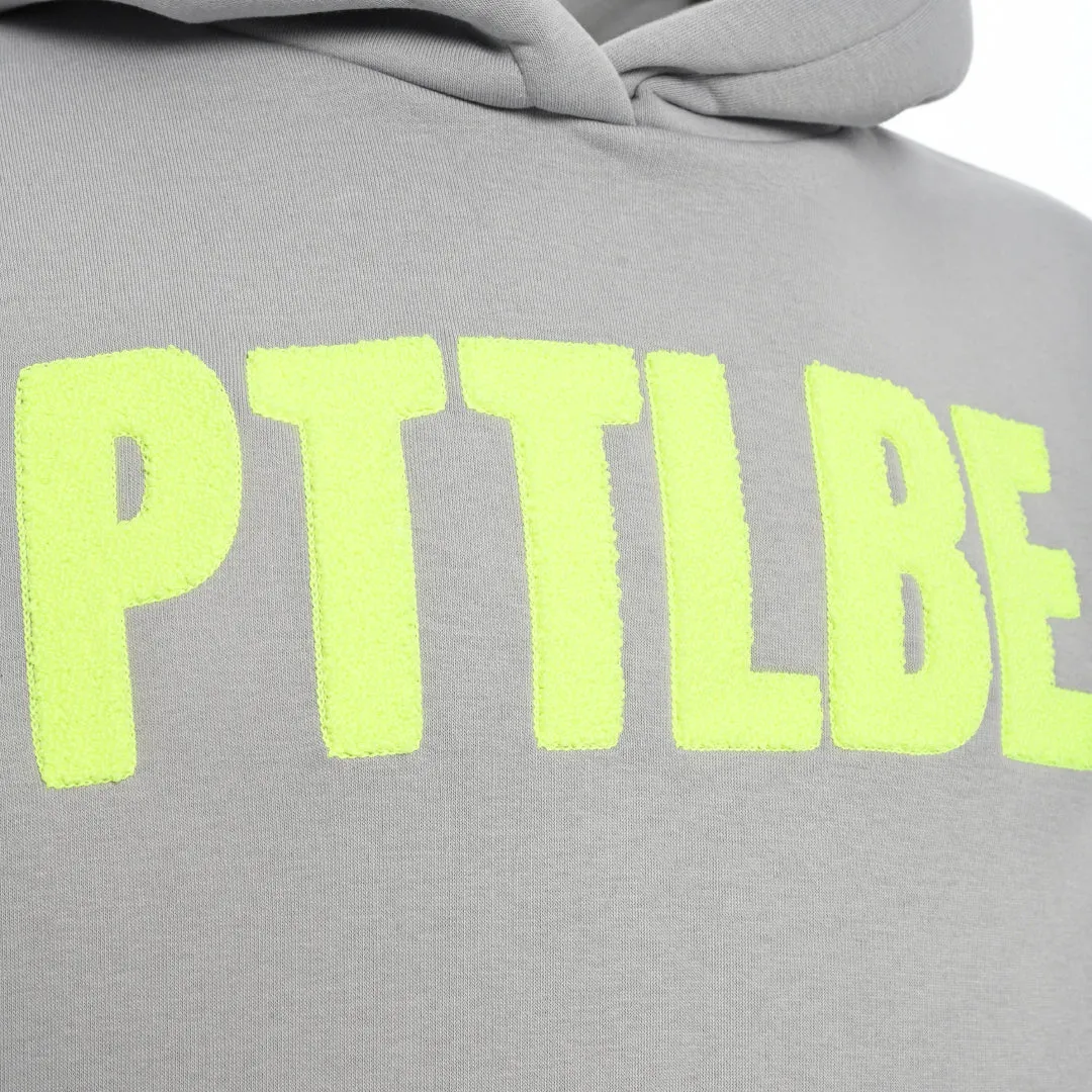 Hoodie "PTTLBE" Grau / Neon-Gelb