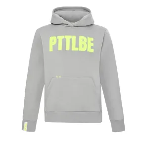 Hoodie "PTTLBE" Grau / Neon-Gelb