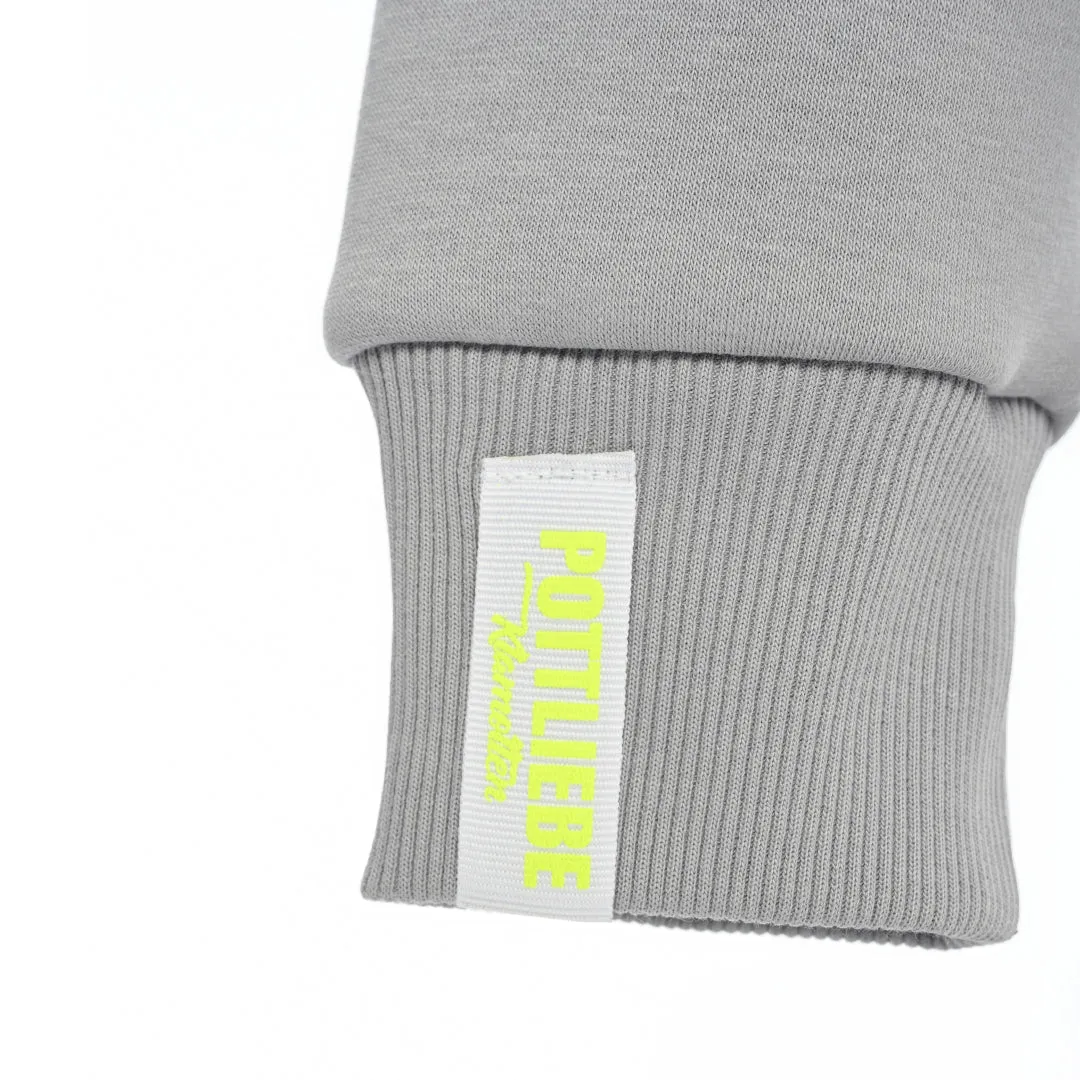 Hoodie "PTTLBE" Grau / Neon-Gelb