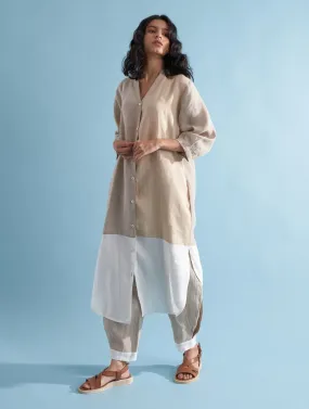 Kaori Color-Blocked Kurta - Dawn