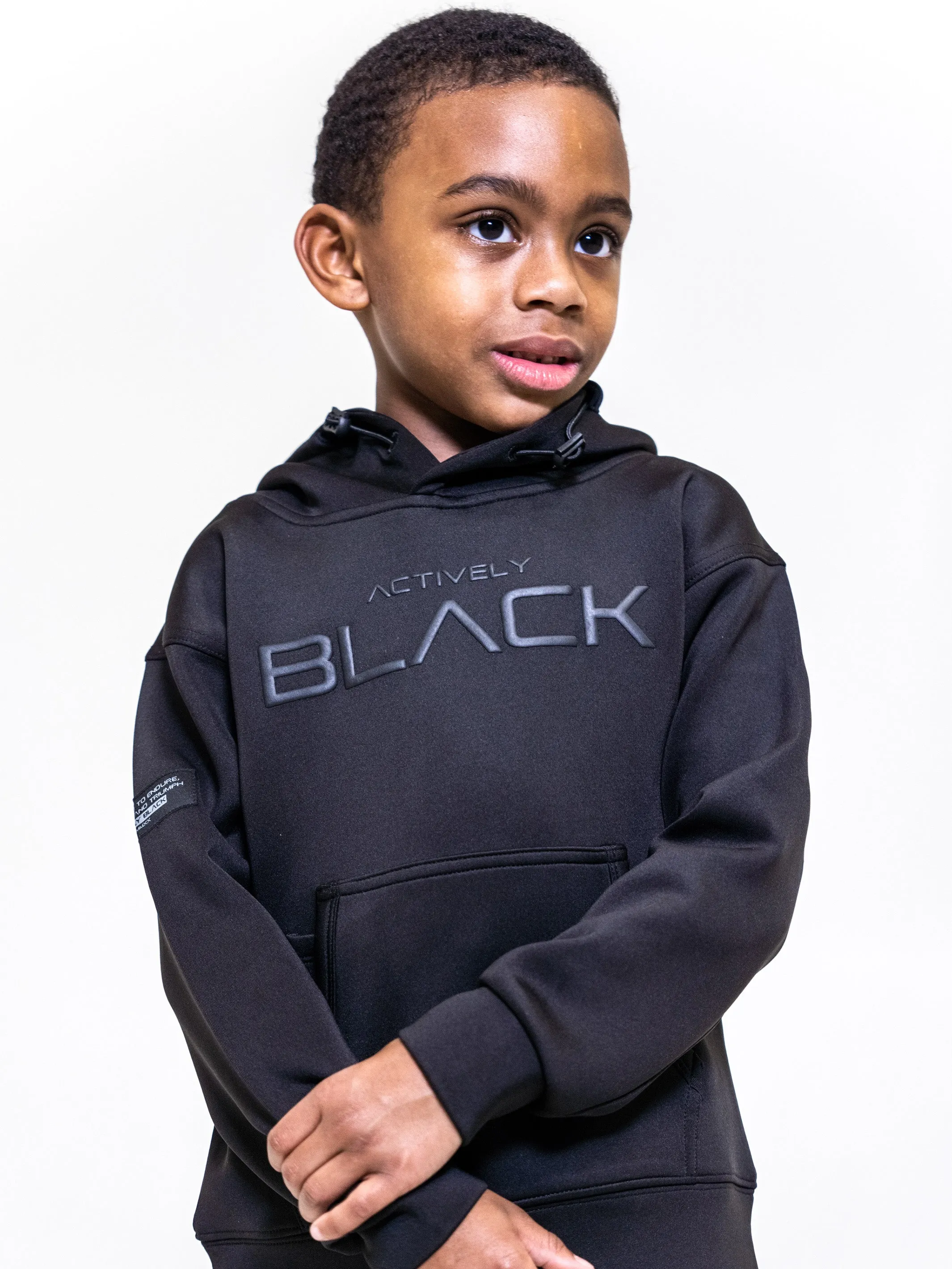 Kids Actively Black Performance Tech Hoodie