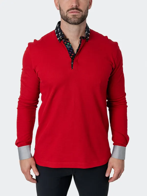 Maceoo Long Sleeves Polo | Polo NewtonSolidHead Red