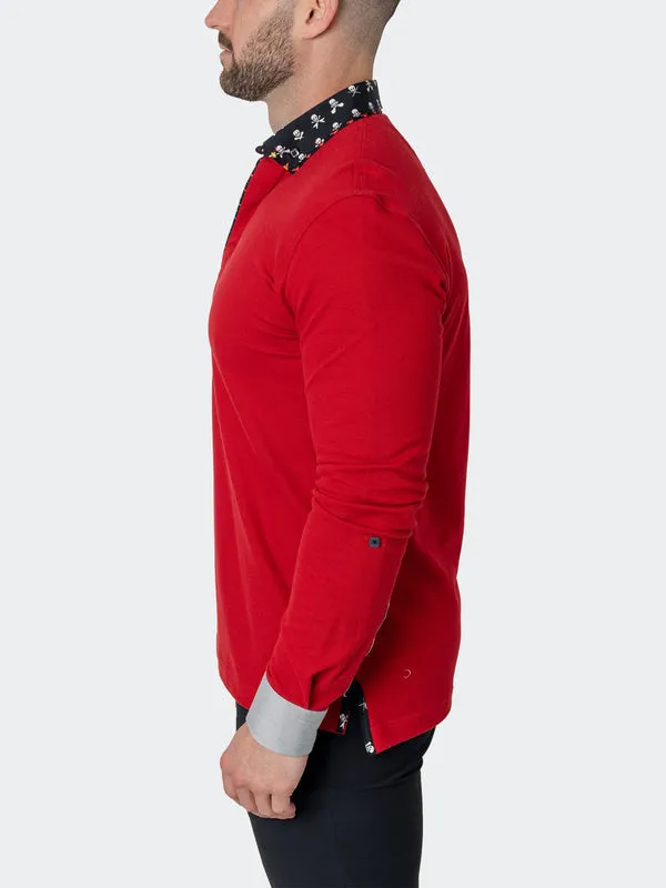 Maceoo Long Sleeves Polo | Polo NewtonSolidHead Red