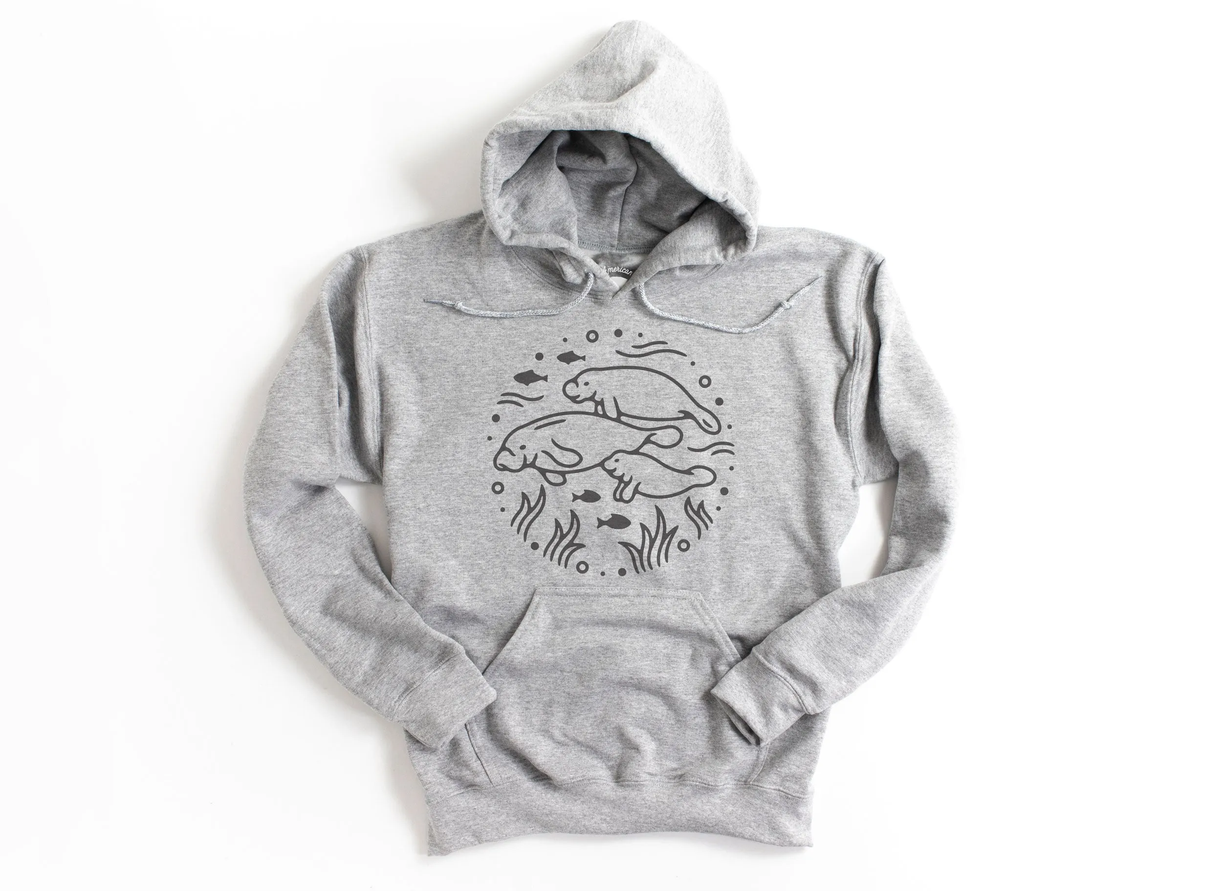 Manatee Family Adult Hoodies - light or dark artwork