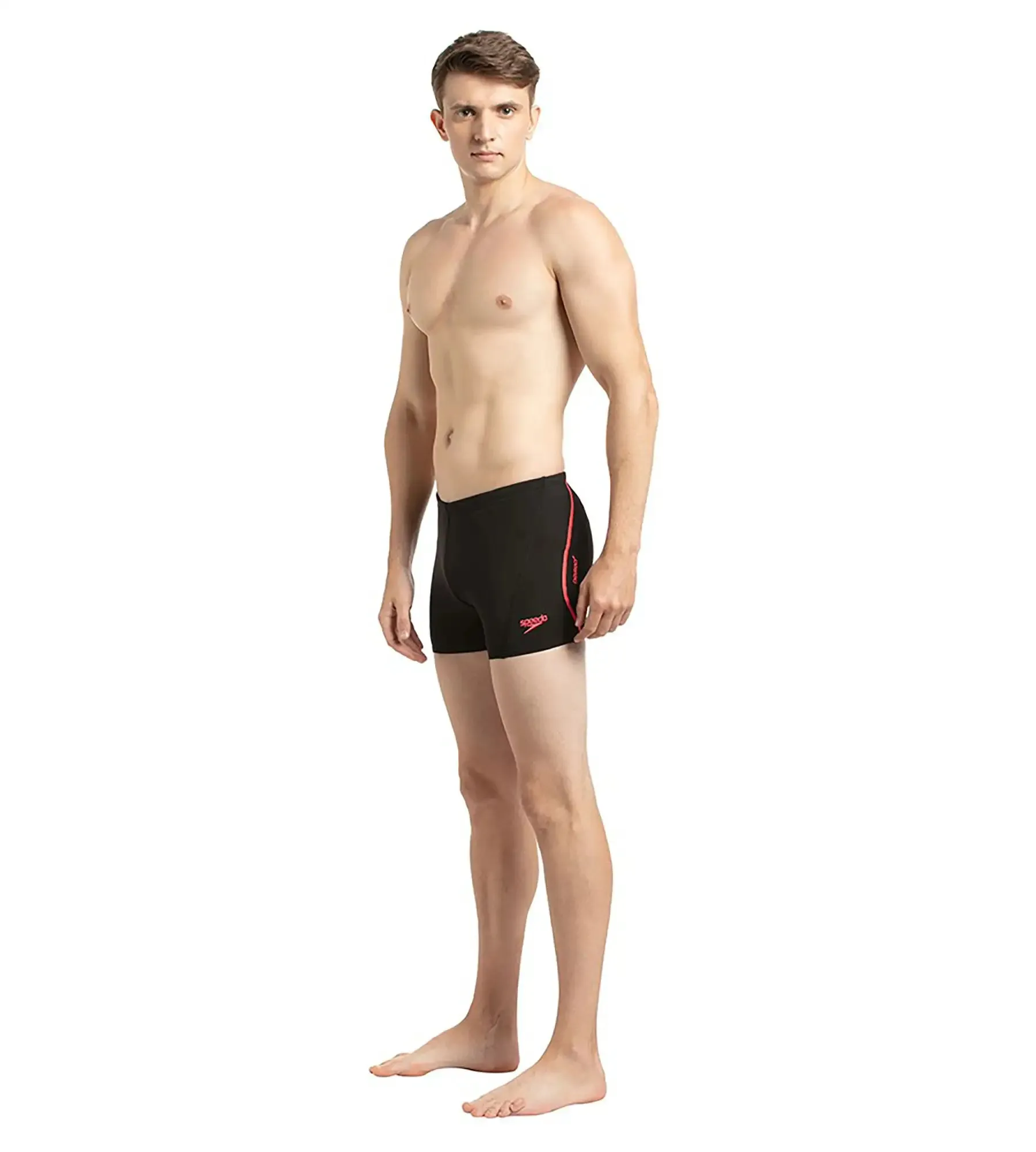 Men's Endurance   Essential Splice Aquashort - Black & Phoenix Red