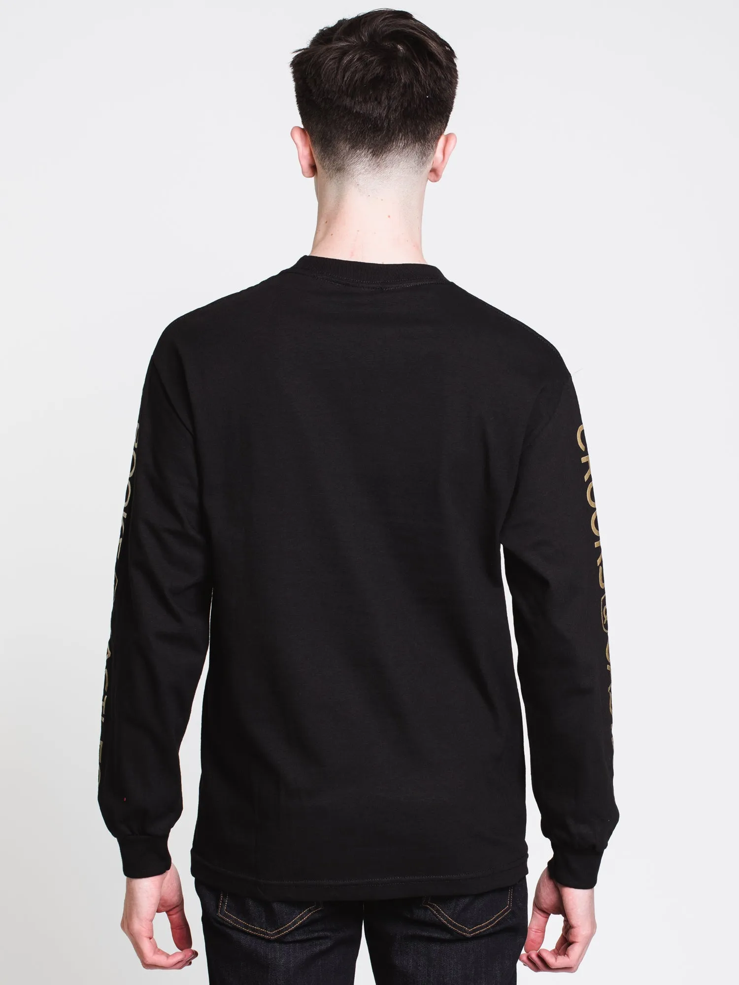 MENS GOLD DUEL SNAKES LONG SLEEVE T-SHIRT - BLACK - CLEARANCE