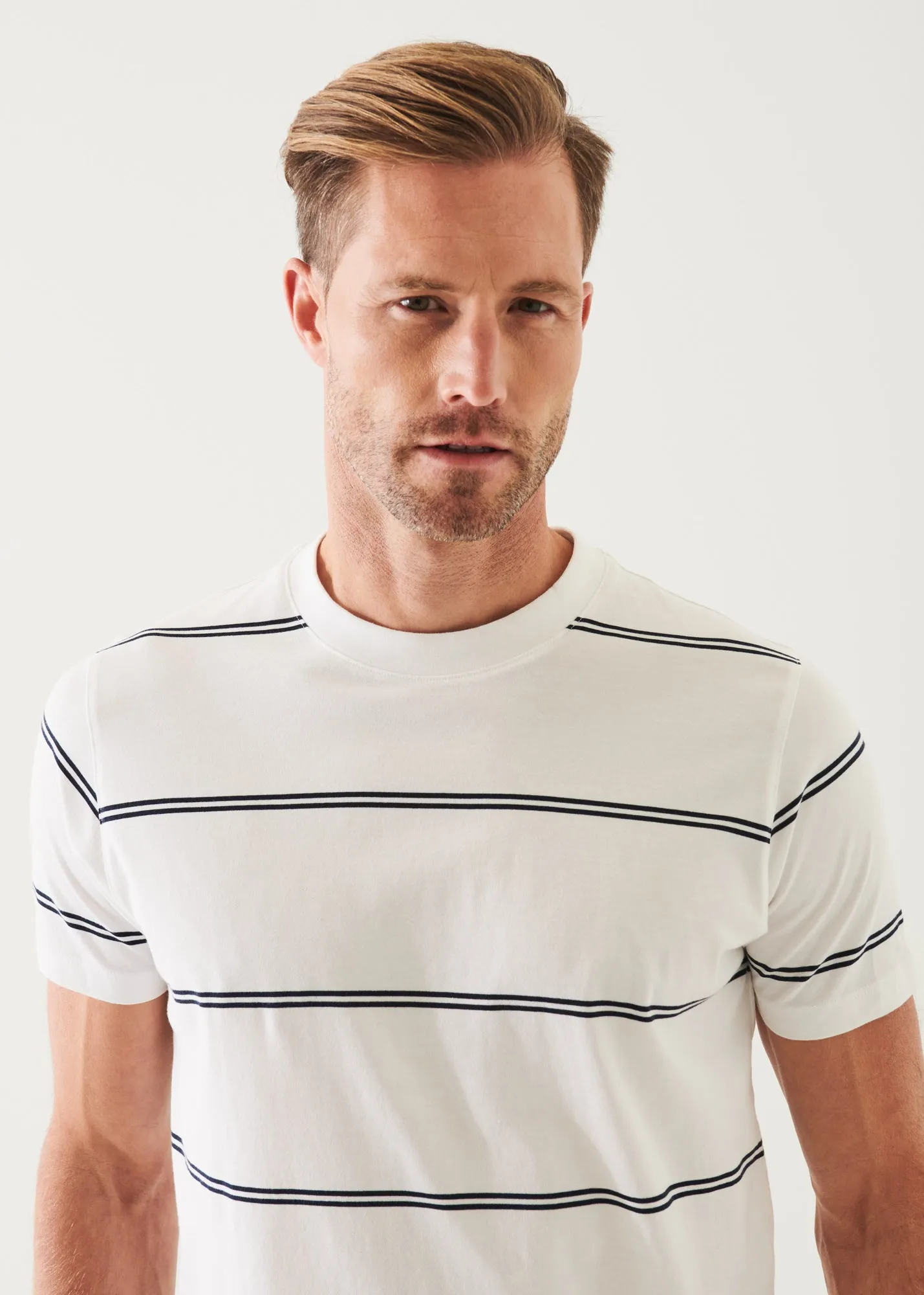 MERCERIZED PIMA COTTON STRIPED T-SHIRT