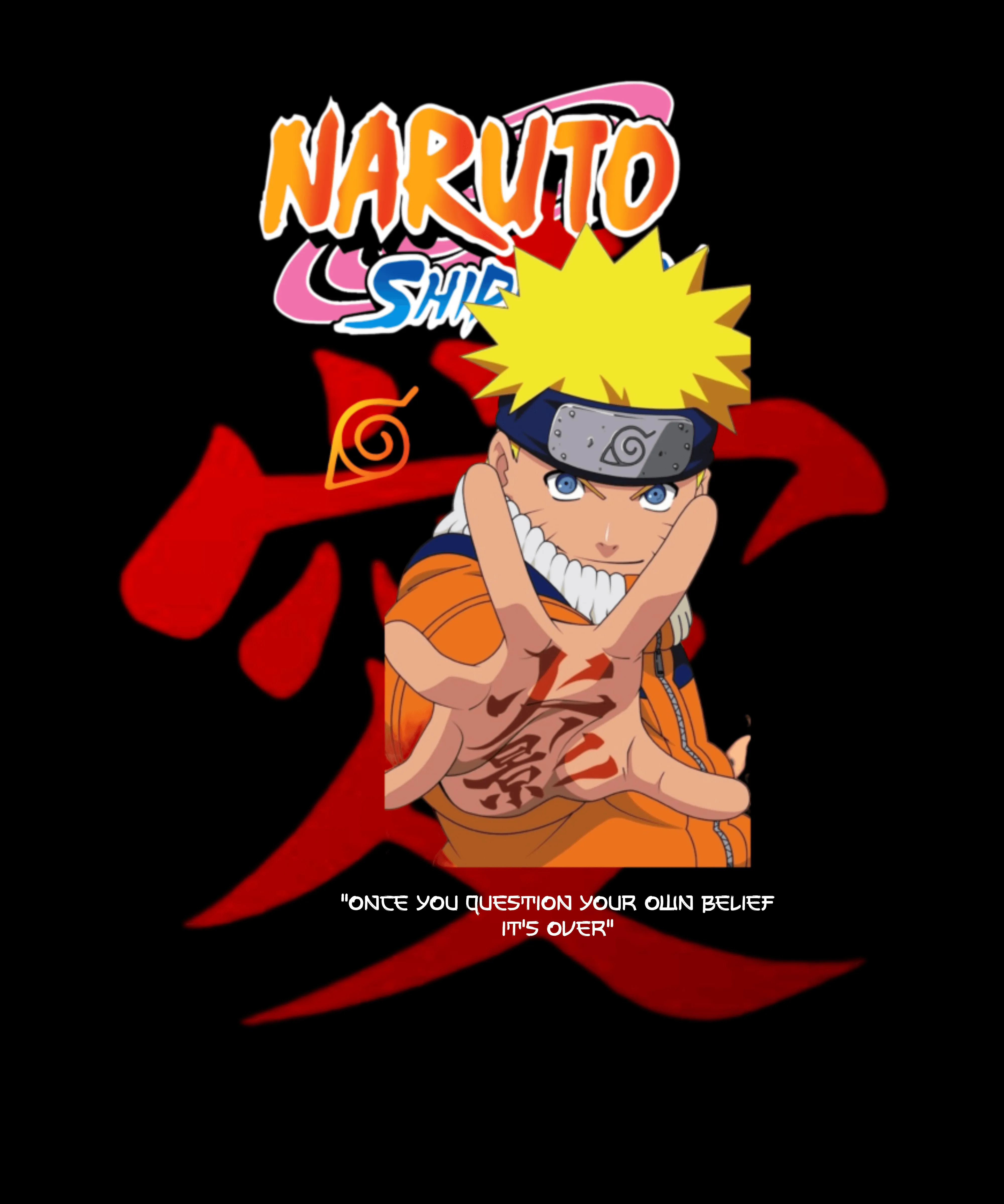 Naruto Oversized T-shirt - Black