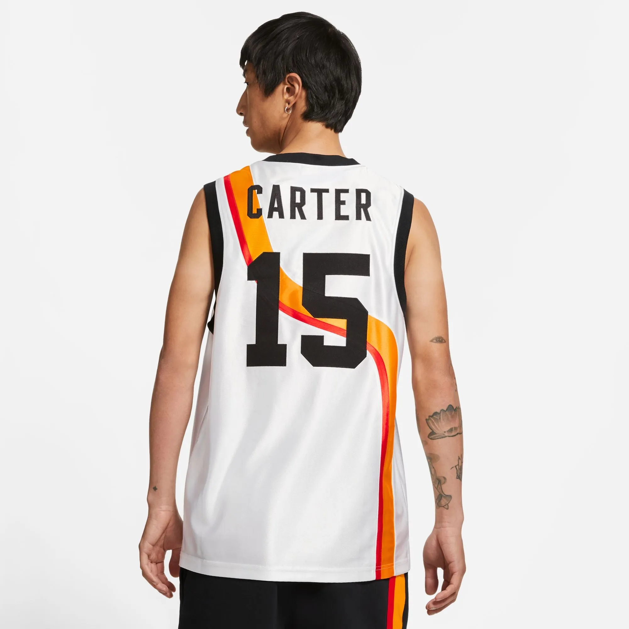 Nike Roswell Rayguns Vince Carter Basketball Men's Jersey White-Gold-Orange