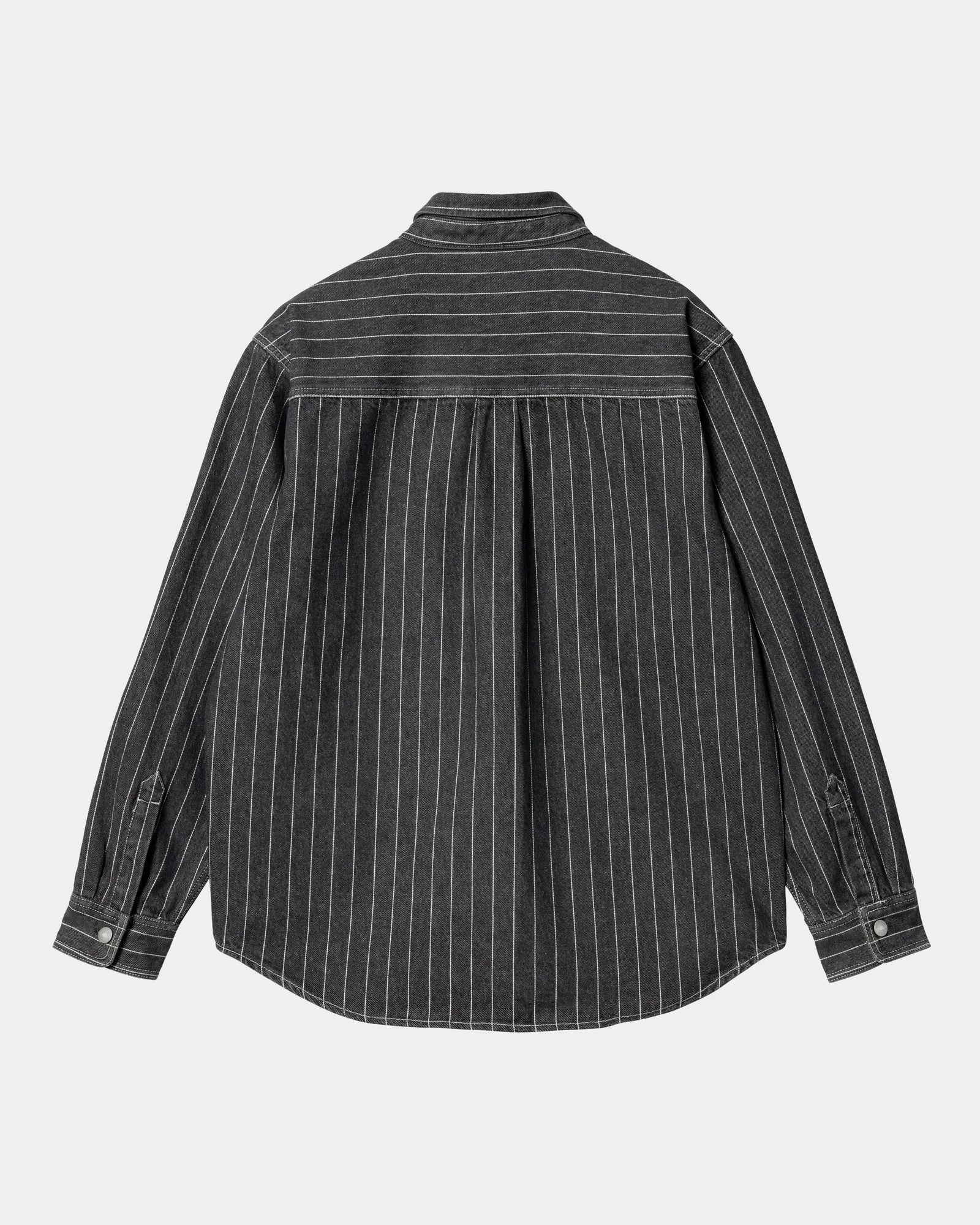 Orlean Stripe Shirt Jacket | Black / White (stone washed)