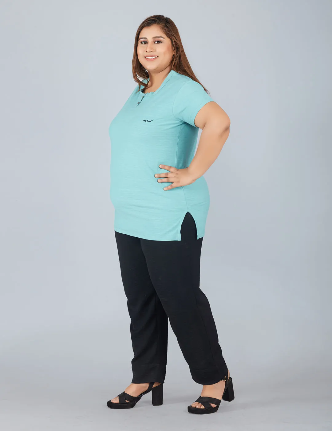 Plus Size Cotton T-shirts For Summer - Sage