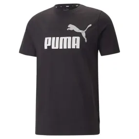 PUMA MEN'S ESSENTIALS  2 COLOUR LOGO BLACK TEE