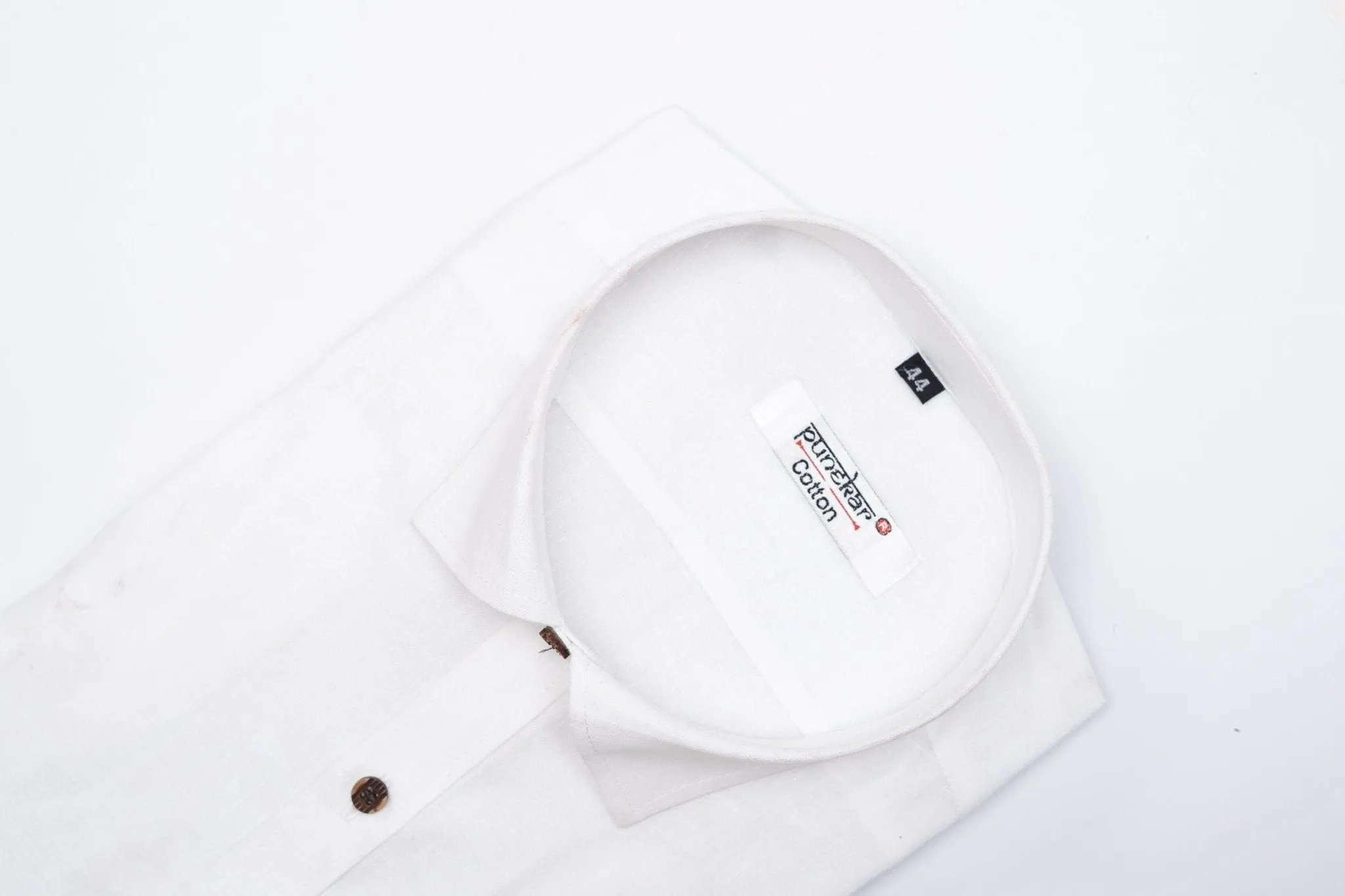 Punekar Cotton Men's Formal Handmade White Color Full & Half Sleeves Shirt for Men's.