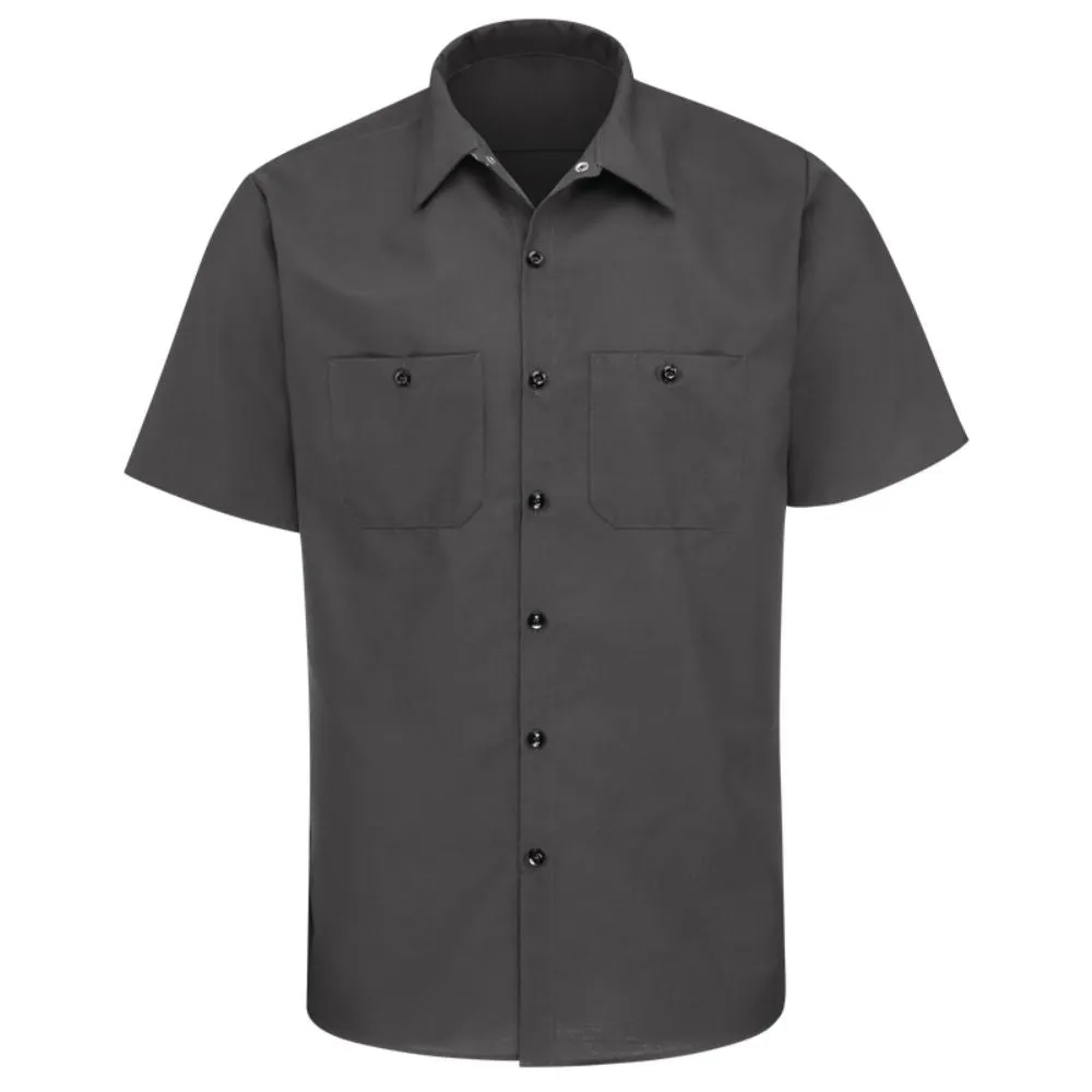 Red Kap Men's Short Sleeve Industrial Work Shirt - Charcoal