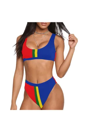 Sami Flag Sport Top & High-Waist Bikini Swimsuit