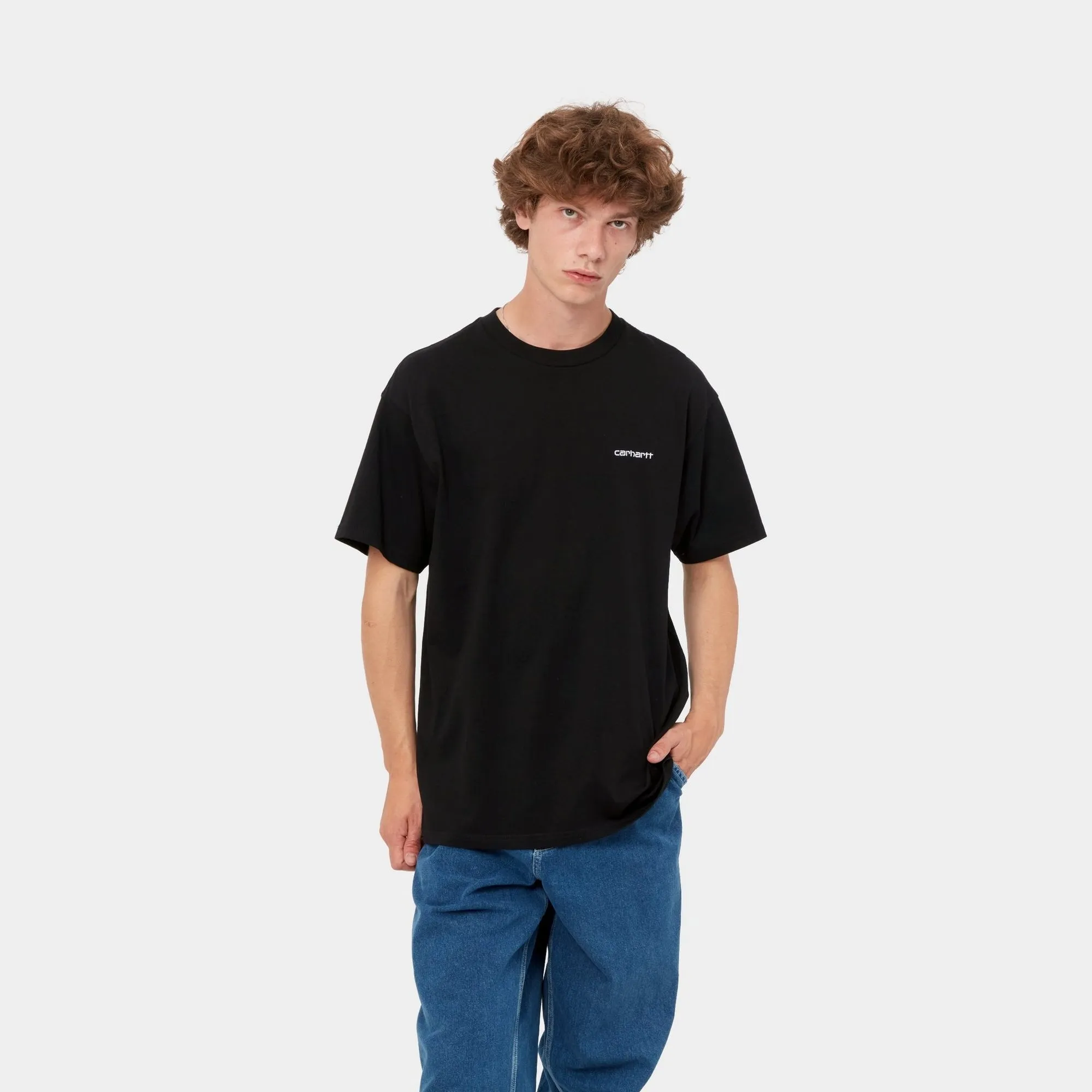 Script Embroidery T-Shirt | Black