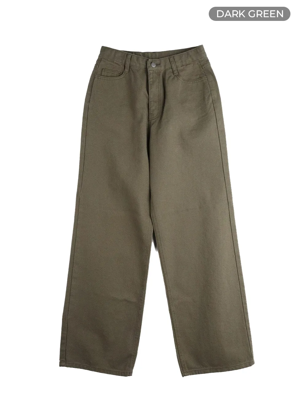 Solid Straight Leg Trousers IM414