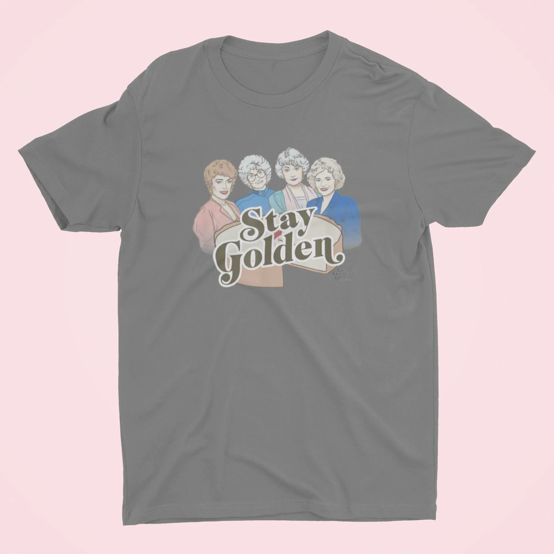 Stay Golden Cheesecake design. Shirts, mugs, dog bandanas, hoodies, socks,  Golden girls tribute.