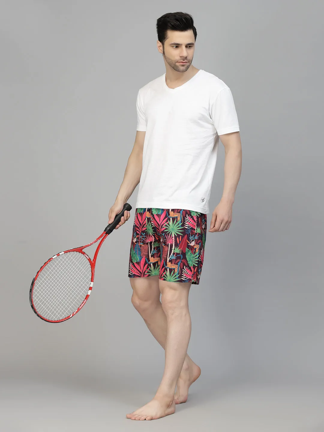 Style Quotient Men Multi Color Tropical Printed Polyester Swim Short