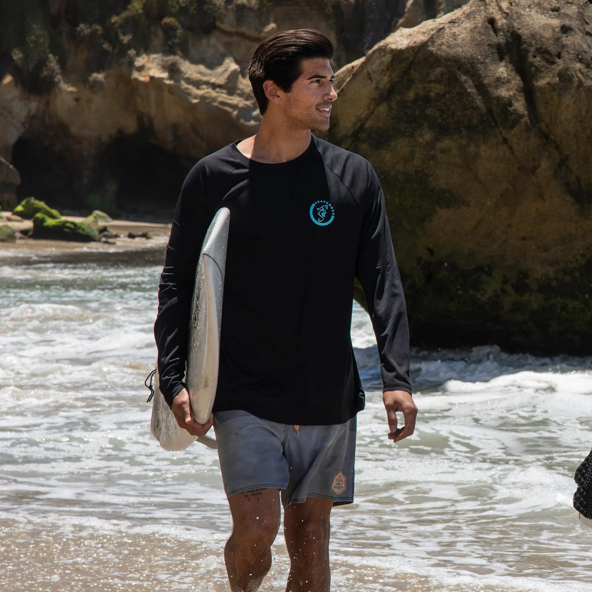 Trekker Unisex Rash Guard Long Sleeve Black