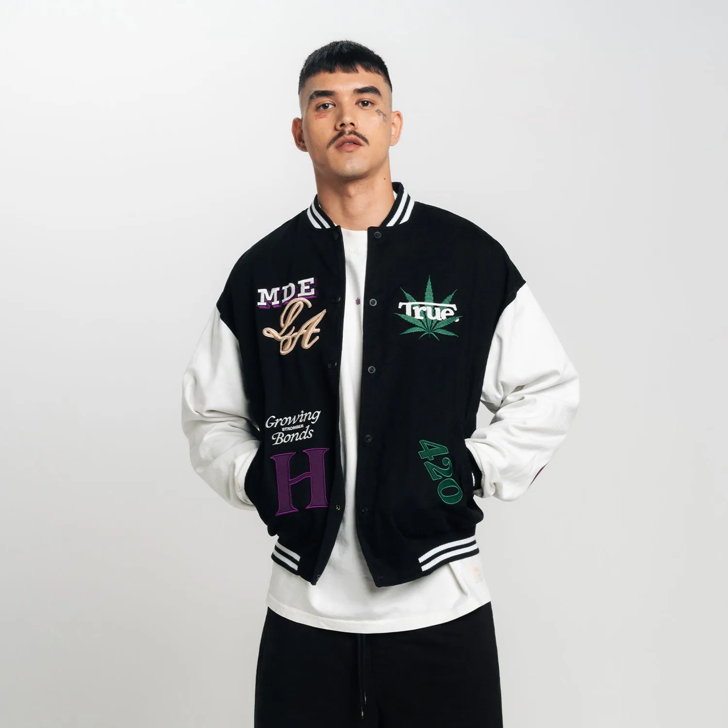 True X Herb Bomber Jacket  - Black