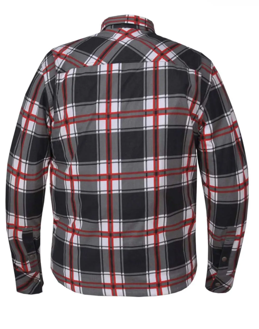 'Unik' Men's Flannel Armored Riding Shirt - Red / White