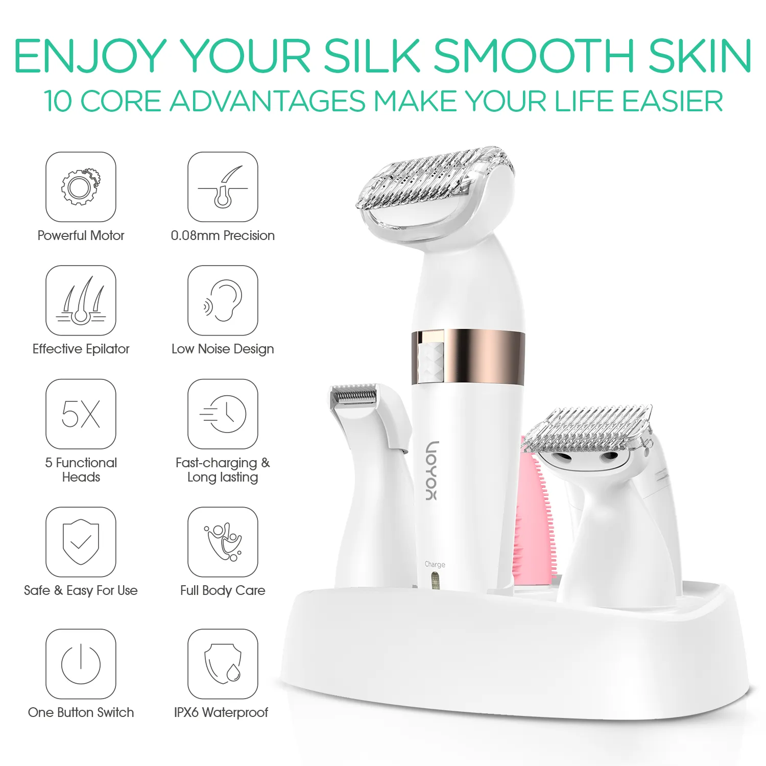 VOYOR Electric Shaver for Women ES500