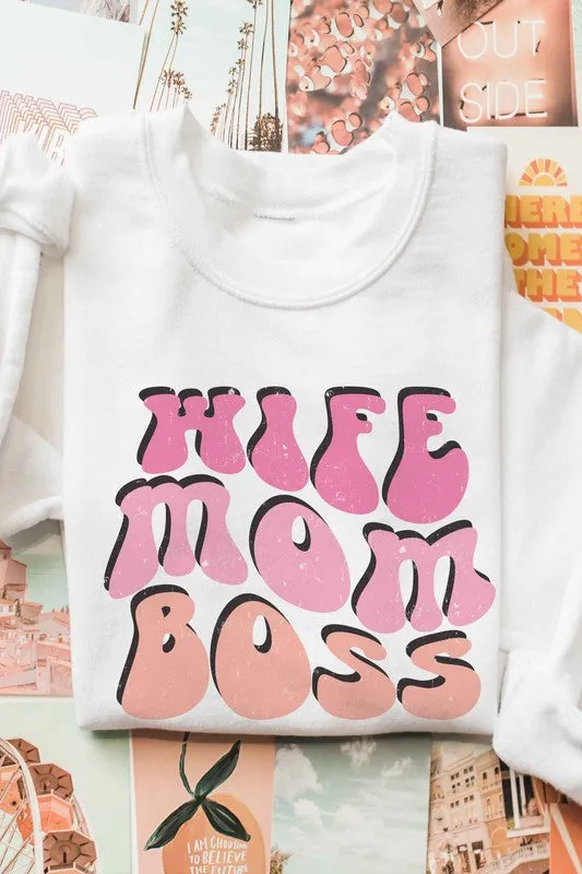 WIFE MOM BOSS Graphic Sweatshirt