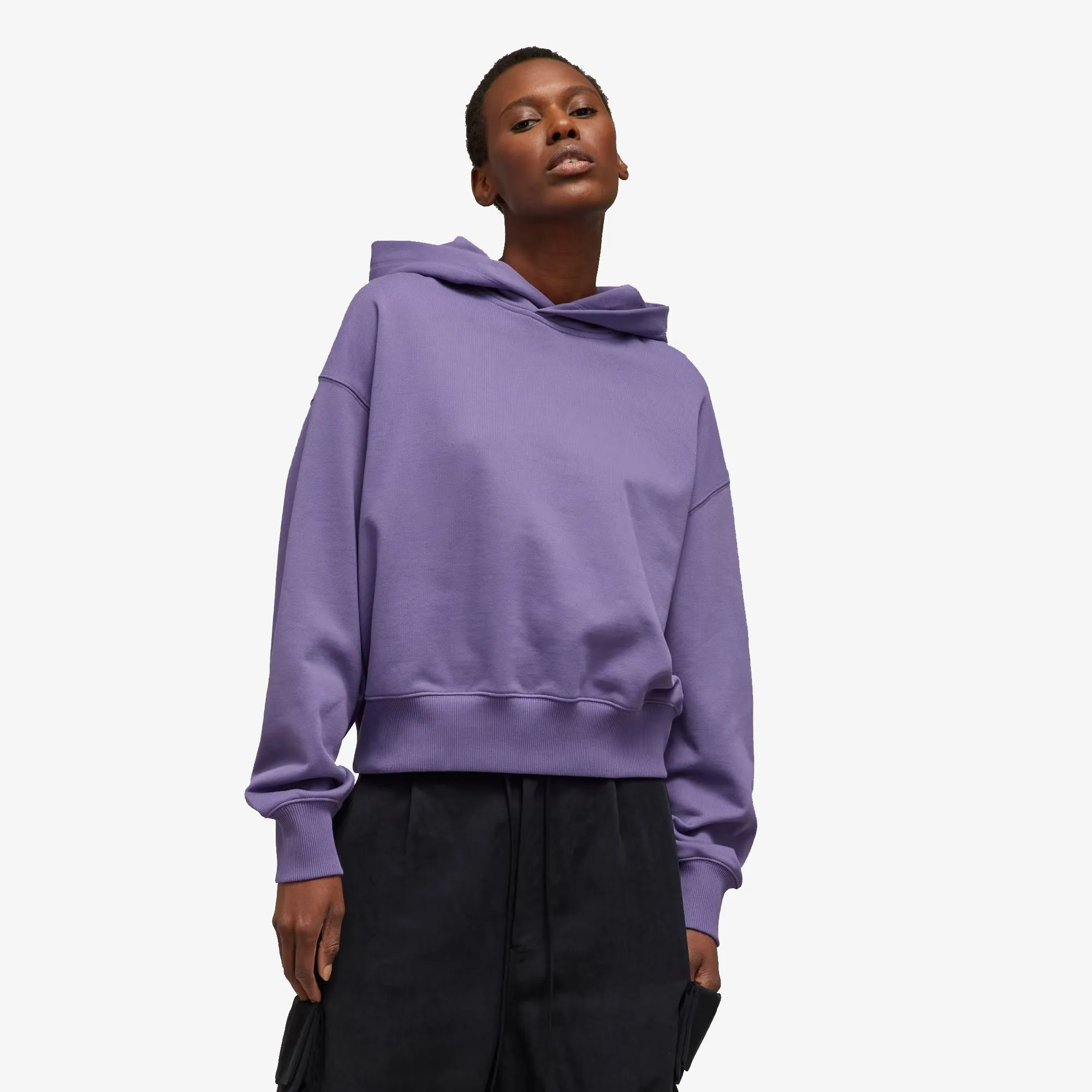 WMN'S ORGANIC COTTON TERRY BOXY HOODIE 'TECH PURPLE'