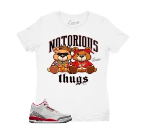 Womens Cardinal Red 3 Shirt - Thug Bears - White