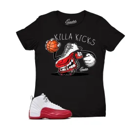 Womens Cherry 12 Shirt - Fly kicks - Black