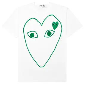 Women's Green Emblem Outline T-Shirt - White