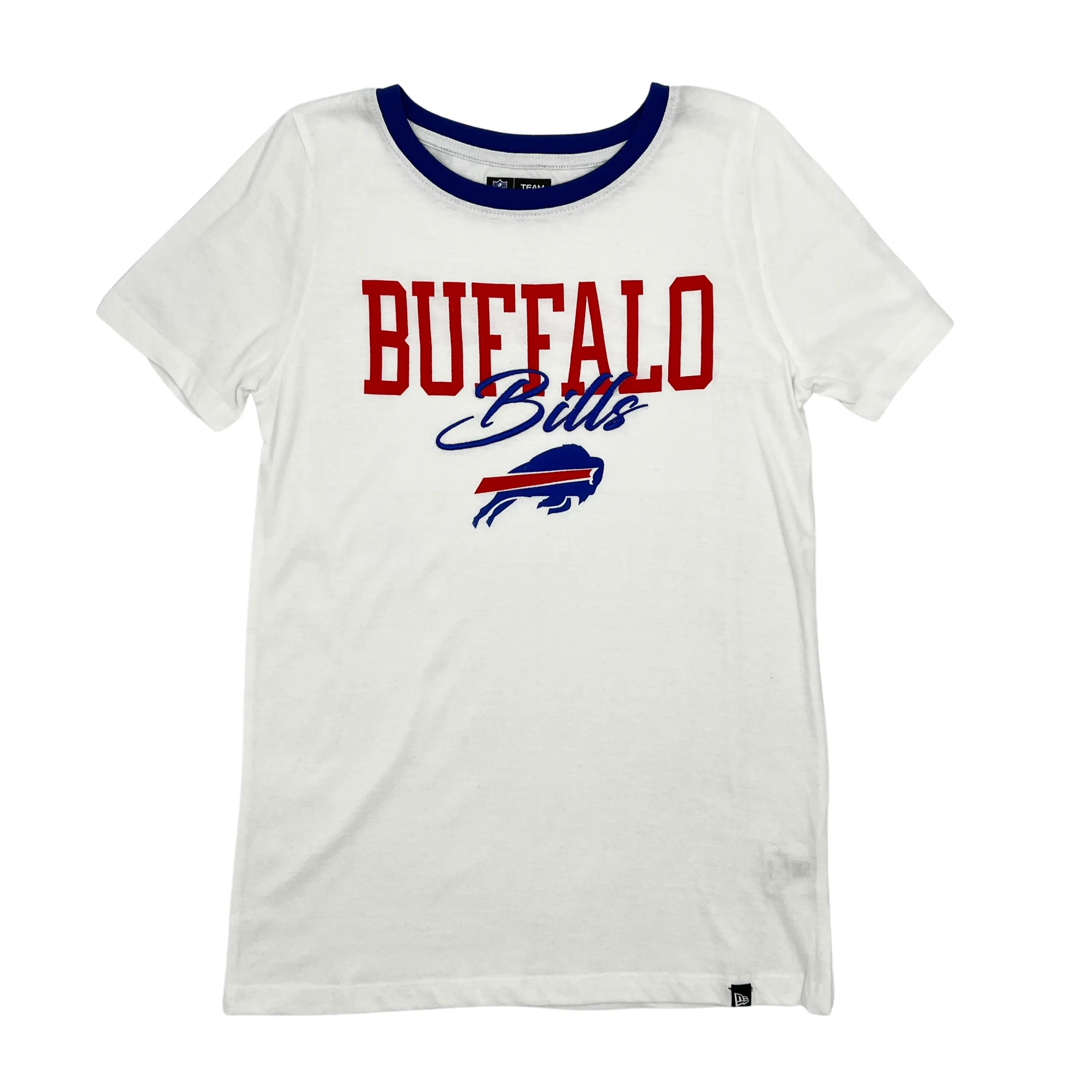 Women's New Era Bills With Primary Logo White Short Sleeve Shirt