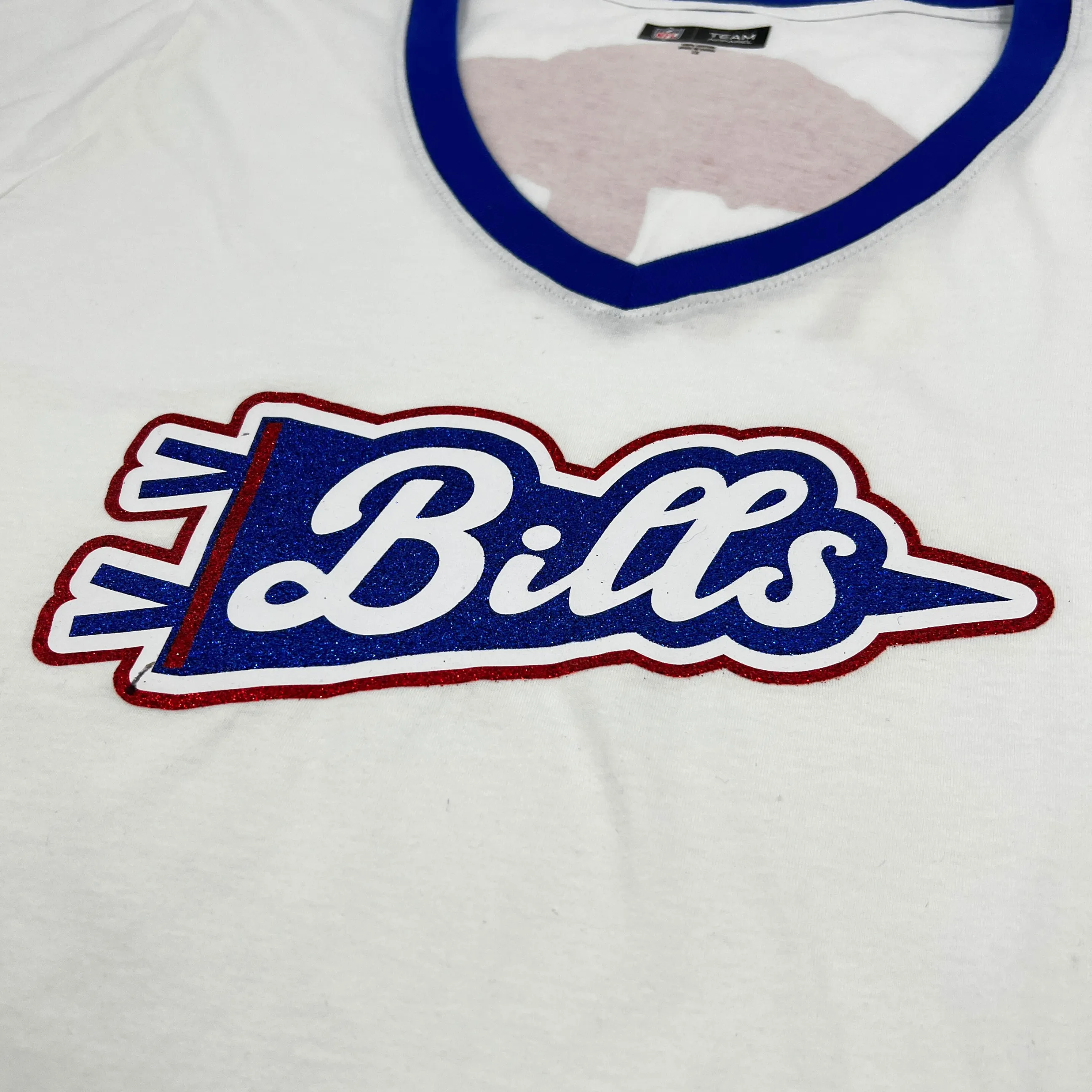 Women's Plus New Era Bills With Retro Logo White Short Sleeve Shirt